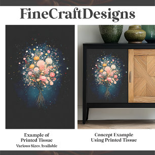 Bouquet der Blume Schwarzer Hintergrund BF9 Decoup Seidenpapier