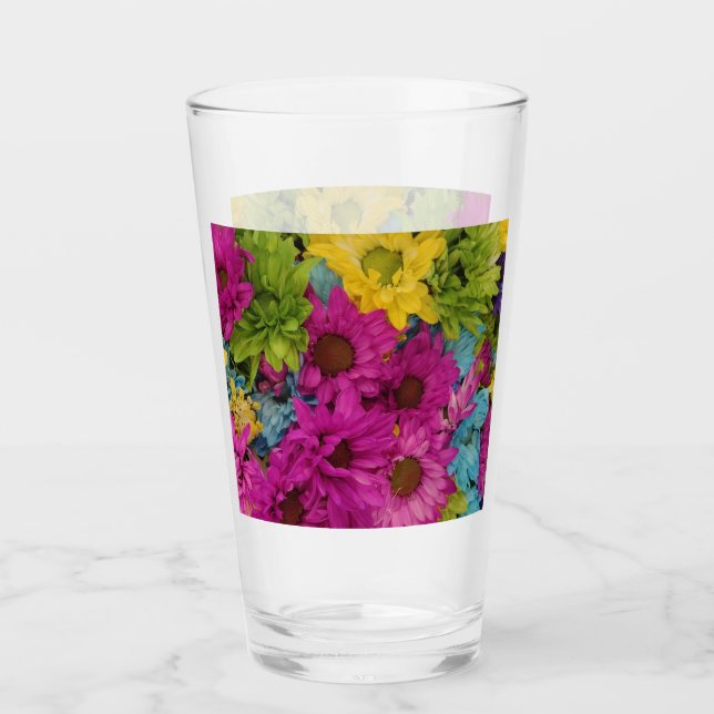 Bouquet der farbenfrohen Tische Glas (Vorderseite)