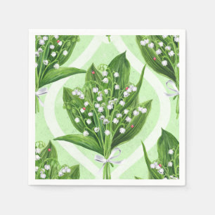 Bouquet der Lilie des Tales Blume auf grün Serviette