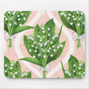Bouquet der Lilie des Tals Blume auf rosa Mousepad