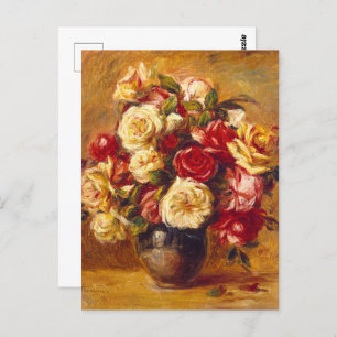 Bouquet der Rose, Auguste Renoir Postkarte