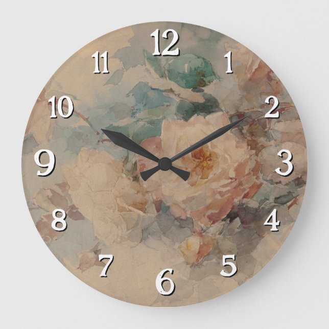 Bouquet der Rose - Franz Bischoff Große Wanduhr (Vorderseite)