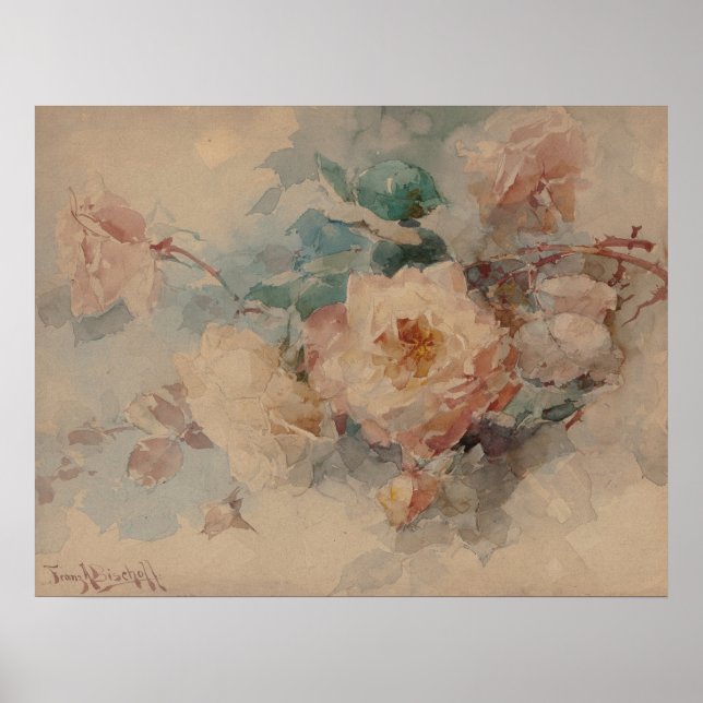 Bouquet der Rose - Franz Bischoff Poster (Vorne)