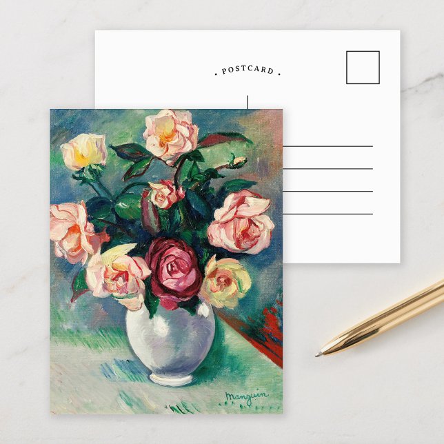 Bouquet der Rose | Henri Manguin Postkarte (Von Creator hochgeladen)