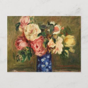 Bouquet der Rose Renoir Impressionist Art Malerei Postkarte