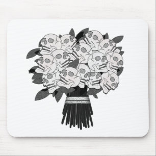 Bouquet der Rose Schwarz und Weiß Mousepad
