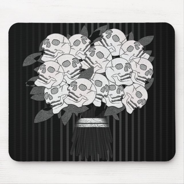 Bouquet der Rose Schwarz und Weiß Mousepad (Vorne)