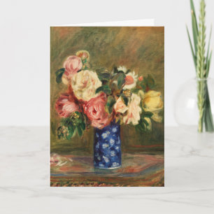 Bouquet der Rose von Renoir Impressionist Malerei Karte