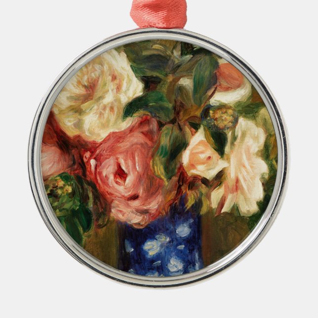 Bouquet der Rose von Renoir Impressionist Malerei Ornament Aus Metall (Vorne)