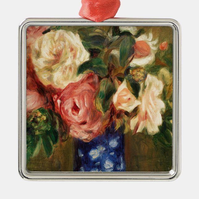 Bouquet der Rose von Renoir Impressionist Malerei Ornament Aus Metall (Vorne)