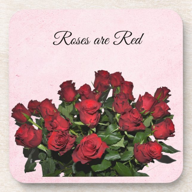 Bouquet der rote Rosen Getränkeuntersetzer (Vorderseite)