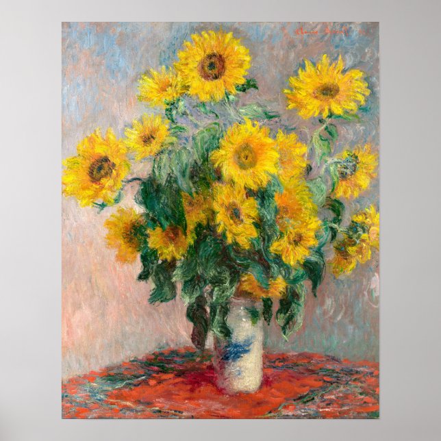 Bouquet der Sonnenblumen (1881) von Claude Monet Poster (Vorne)