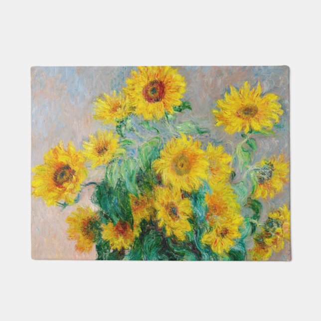 Bouquet der Sonnenblumen Claude Monet Fußmatte (Vorderseite)