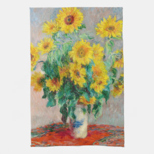 Bouquet der Sonnenblumen Claude Monet Geschirrtuch