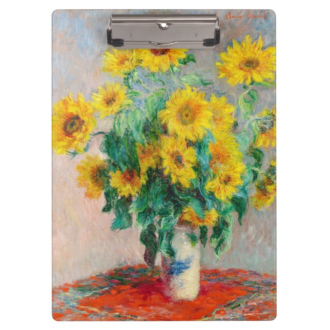 Bouquet der Sonnenblumen Claude Monet Klemmbrett (Vorderseite)