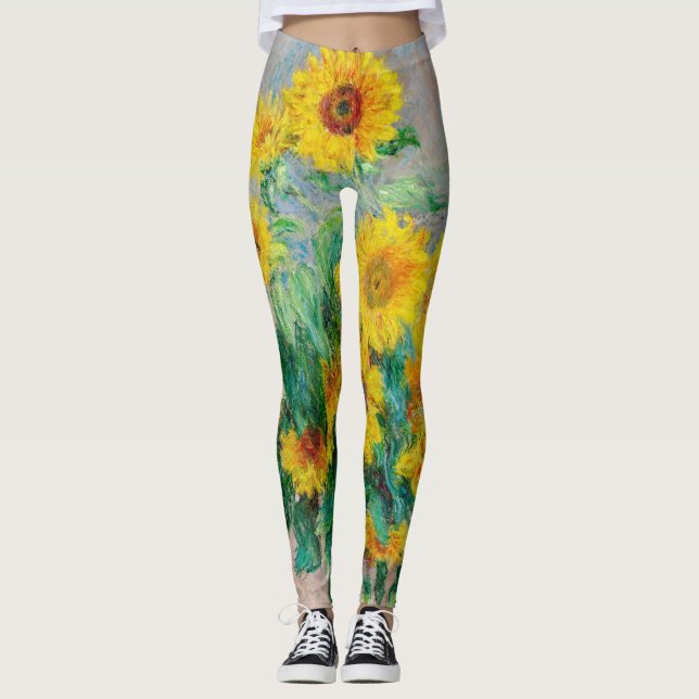 Bouquet der Sonnenblumen Claude Monet Leggings (Vorderseite)