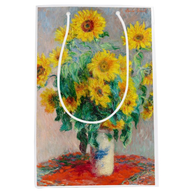 Bouquet der Sonnenblumen Claude Monet Mittlere Geschenktüte (Vorderseite)