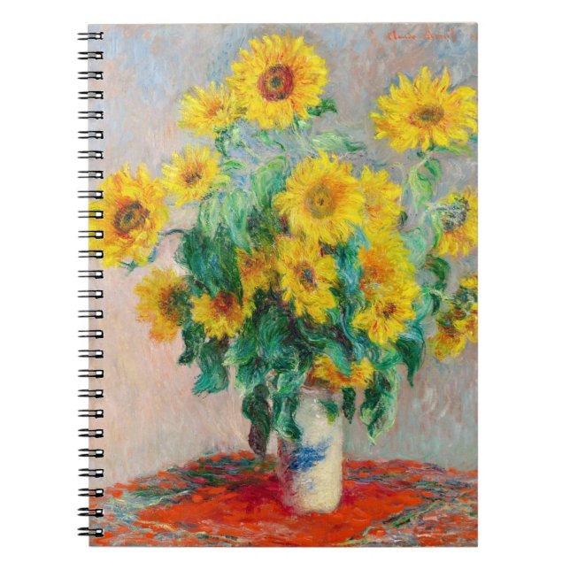 Bouquet der Sonnenblumen Claude Monet Notizblock (Vorderseite)