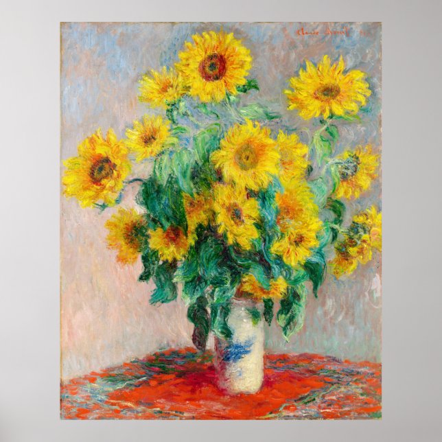 Bouquet der Sonnenblumen Claude Monet Poster (Vorne)