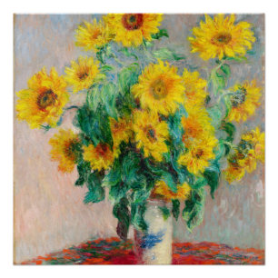 Bouquet der Sonnenblumen Claude Monet Poster