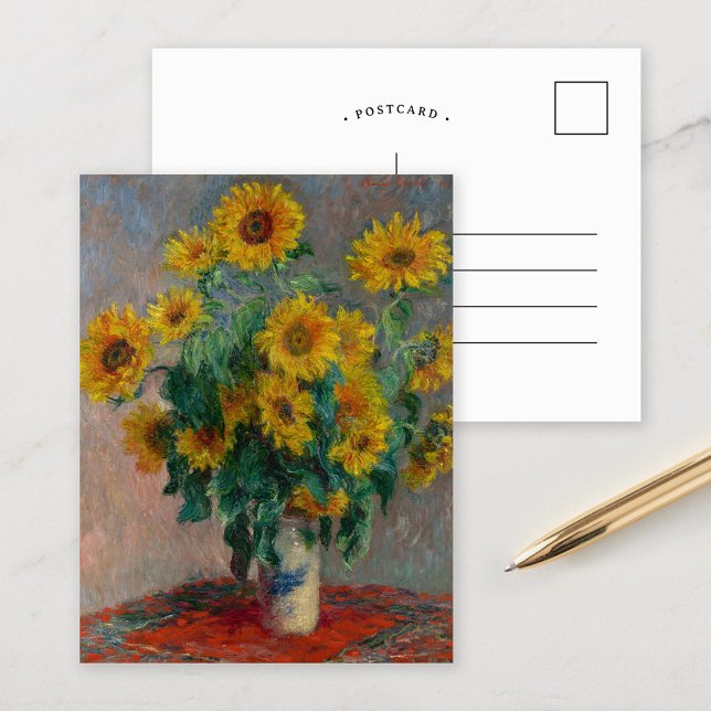 Bouquet der Sonnenblumen | Claude Monet Postkarte (Von Creator hochgeladen)