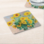 Bouquet der Sonnenblumen Claude Monet Rechteckiger Pappuntersetzer<br><div class="desc">Bouquet mit Sonnenblumen. Claude Monet. 1881. Reproduktion berühmter Kunstbilder im öffentlichen Bereich.</div>