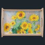 Bouquet der Sonnenblumen Claude Monet Serviertablett<br><div class="desc">Bouquet mit Sonnenblumen. Claude Monet. 1881. Reproduktion berühmter Kunstbilder im öffentlichen Bereich.</div>
