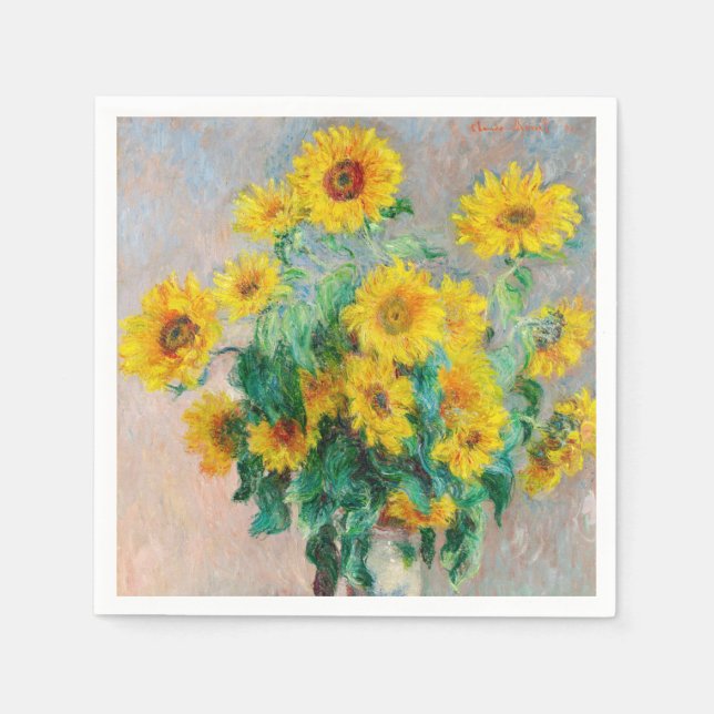 Bouquet der Sonnenblumen Claude Monet Serviette (Vorderseite)