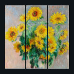 Bouquet der Sonnenblumen Claude Monet Triptychon<br><div class="desc">Bouquet mit Sonnenblumen. Claude Monet. 1881. Reproduktion berühmter Kunstbilder im öffentlichen Bereich.</div>