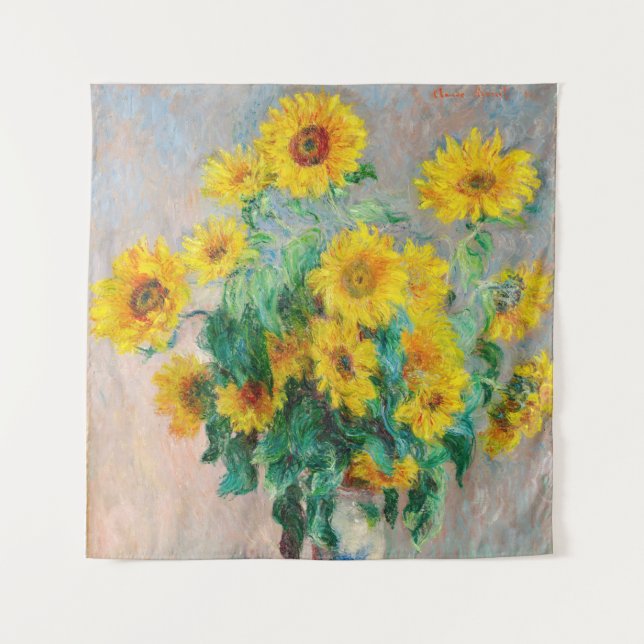 Bouquet der Sonnenblumen Claude Monet Wandteppich (Vorderseite)