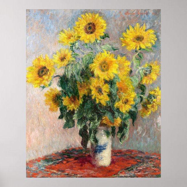 Bouquet der Sonnenblumen von Claude Monet Classic Poster (Vorne)