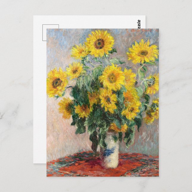 Bouquet der Sonnenblumen von Claude Monet Classic Postkarte (Vorne/Hinten)