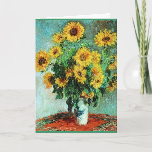 Bouquet der Sonnenblumen von Claude Monet Karte (Vorderseite)