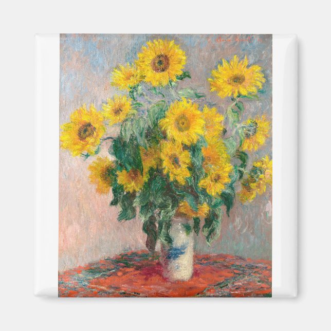 Bouquet der Sonnenblumen von Claude Monet Magnet (Vorne)