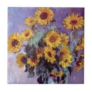 Bouquet der Sonnenblumen von Claude Monet, Vintage Fliese