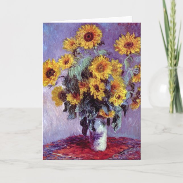 Bouquet der Sonnenblumen von Claude Monet, Vintage Karte (Vorderseite)