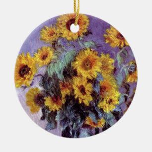 Bouquet der Sonnenblumen von Claude Monet, Vintage Keramik Ornament
