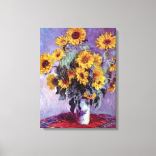 Bouquet der Sonnenblumen von Claude Monet, Vintage Leinwanddruck