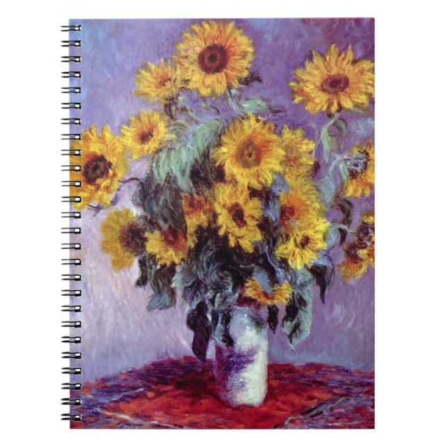 Bouquet der Sonnenblumen von Claude Monet, Vintage Notizblock (Vorderseite)