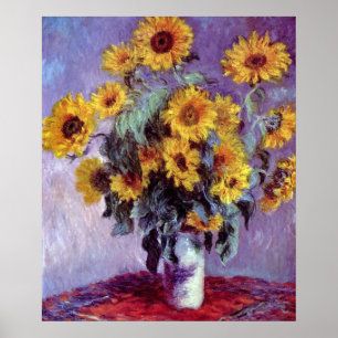 Bouquet der Sonnenblumen von Claude Monet, Vintage Poster