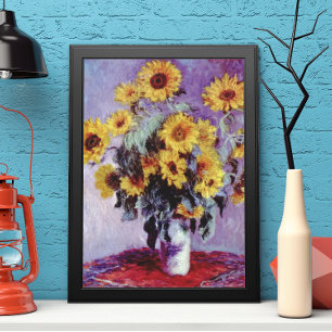 Bouquet der Sonnenblumen von Claude Monet, Vintage Poster