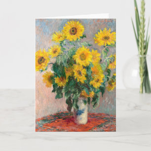Bouquet der Sonnenblumen von Monet Impressionist Karte