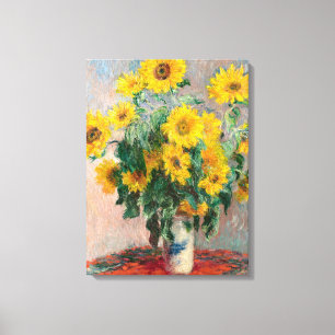 Bouquet der Sonnenblumen von Monet Impressionist Leinwanddruck