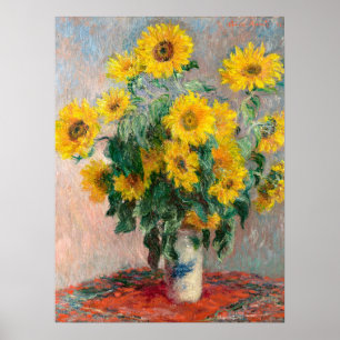 Bouquet der Sonnenblumen von Monet Impressionist Poster