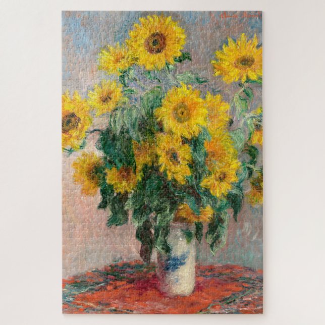 Bouquet der Sonnenblumen von Monet Impressionist Puzzle (Vertikal)
