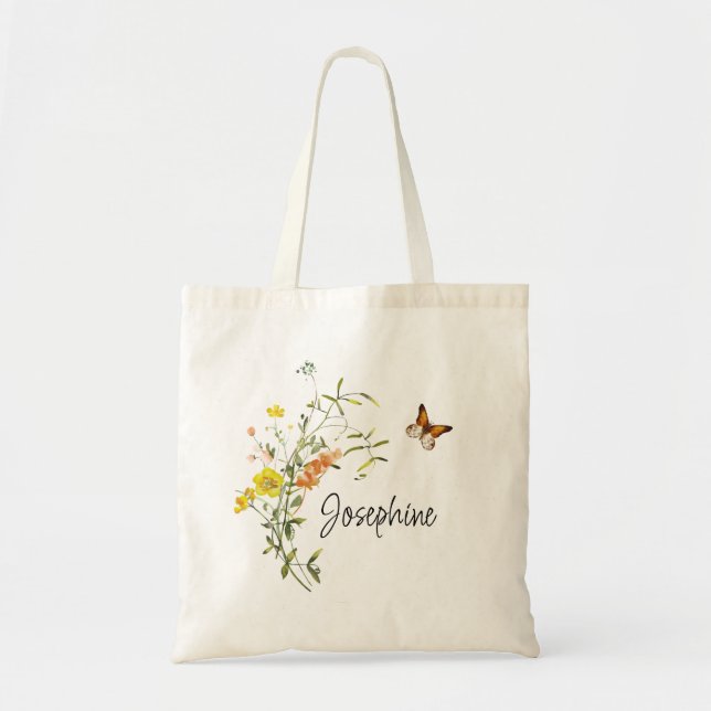 Bouquet der Wildblumen Bridesmaid Tote Bag Tragetasche (Vorne)