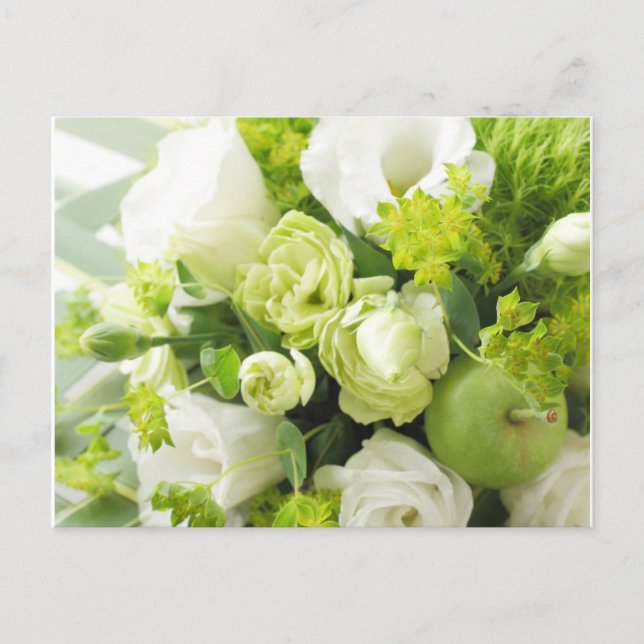 Bouquet from different white seasonal flower postkarte (Vorderseite)