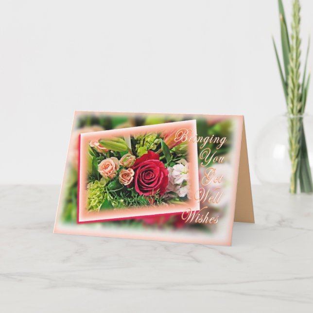 Bouquet Get Well Wünsche 2 - anpassen Karte (Vorderseite)
