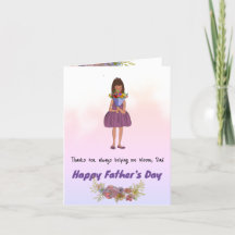 Bouquet Girl Father's Day Card