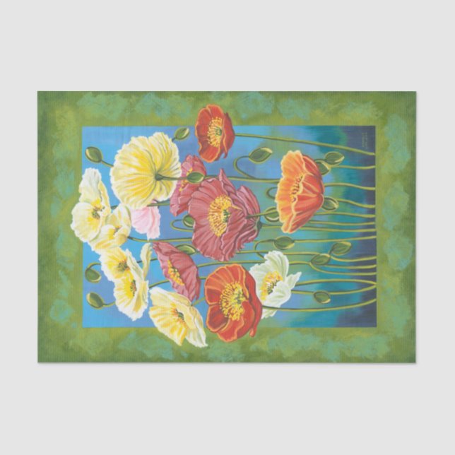 Bouquet in Border I Seidenpapier (Vorderseite)